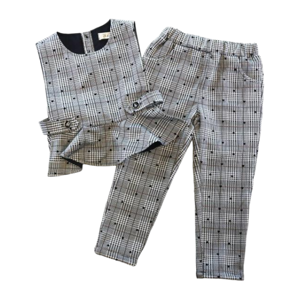 Mini Monroe Set - Houndstooth Plaid Two-Piece