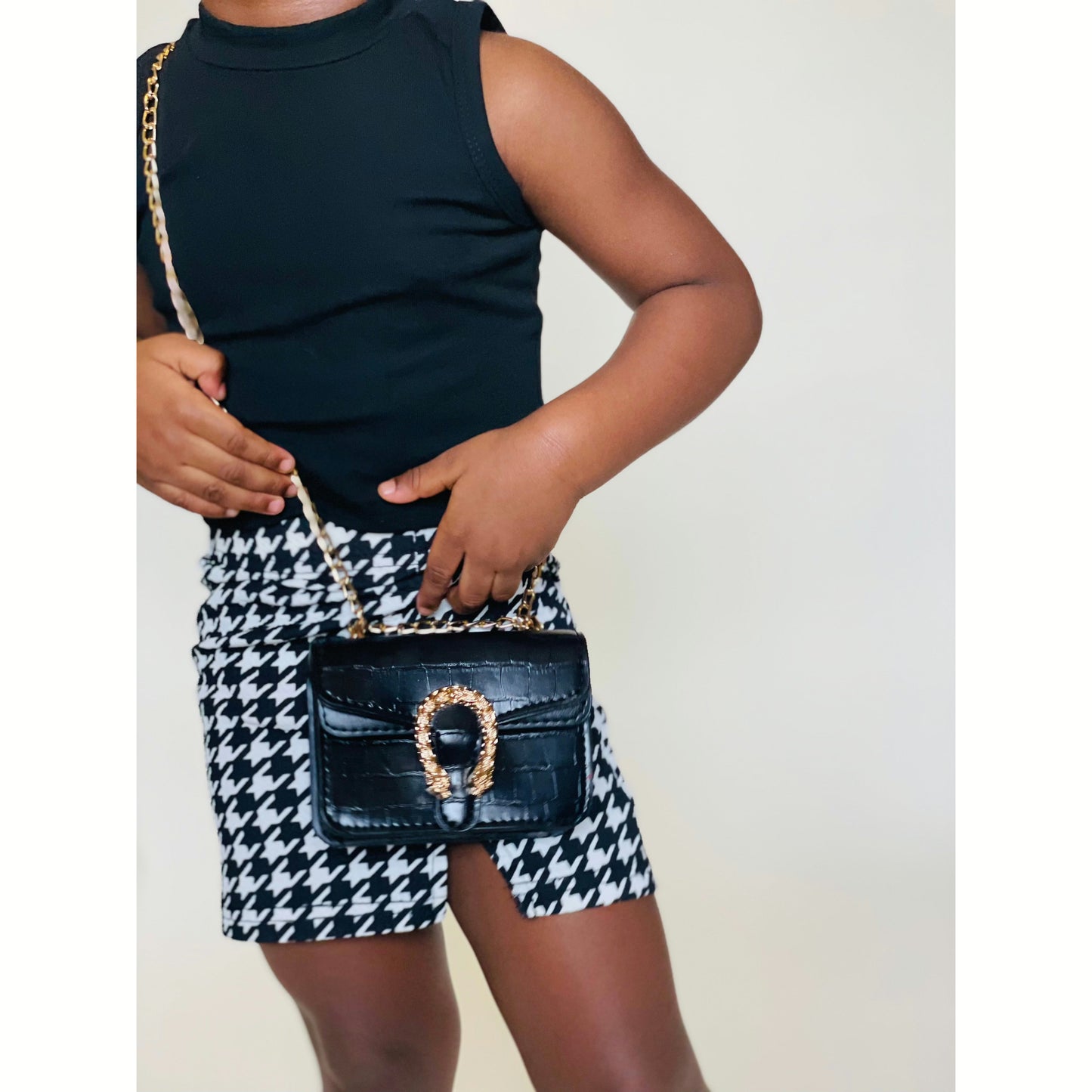 GABRIELLE HOUNDSTOOTH SKIRT - ACE & JADE