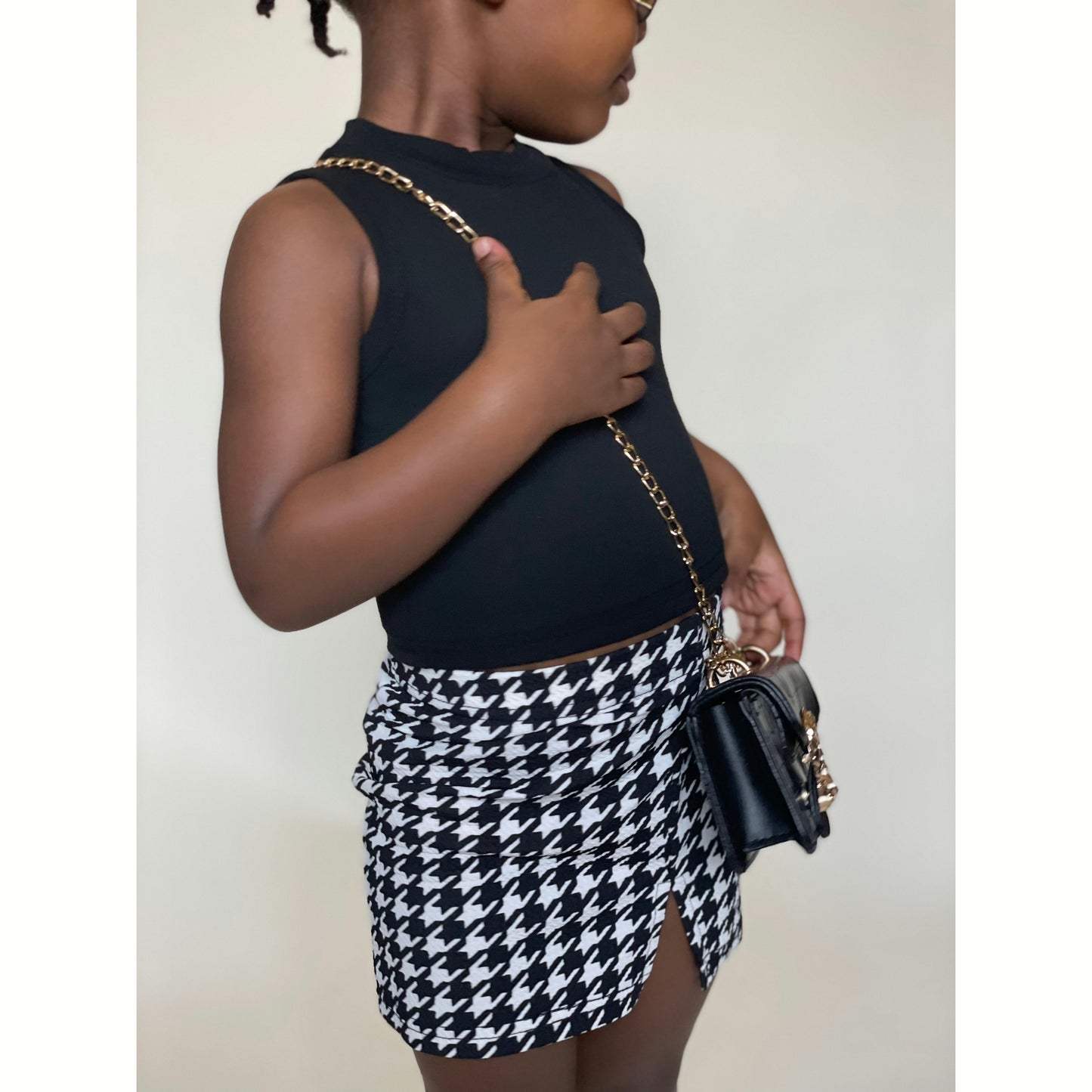 GABRIELLE HOUNDSTOOTH SKIRT - ACE & JADE