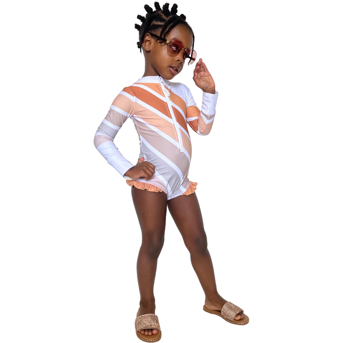 ALLEGRA ZIP SWIMSUIT - LIGHT PINK - ACE & JADE