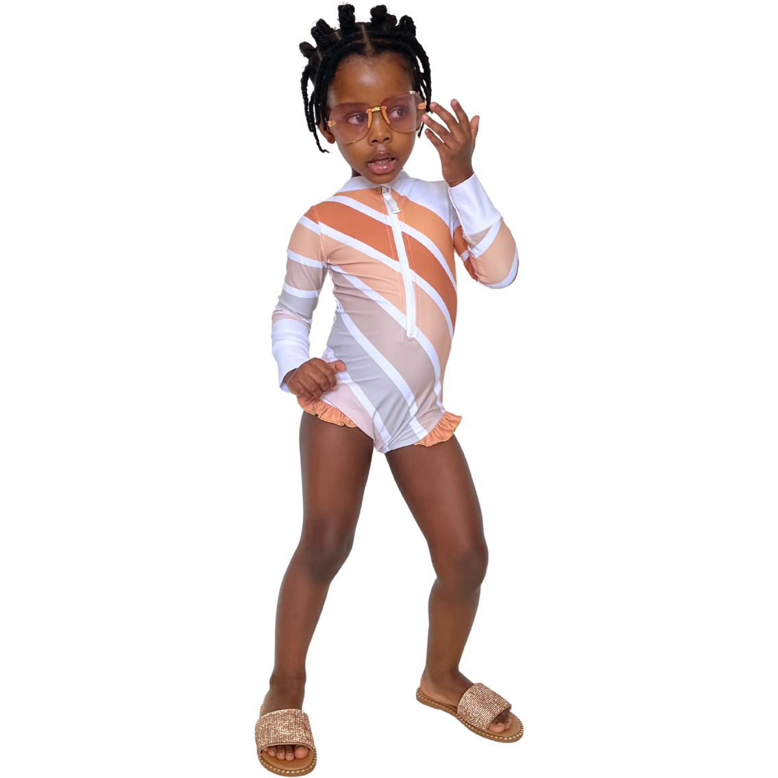 ALLEGRA ZIP SWIMSUIT - LIGHT PINK - ACE & JADE