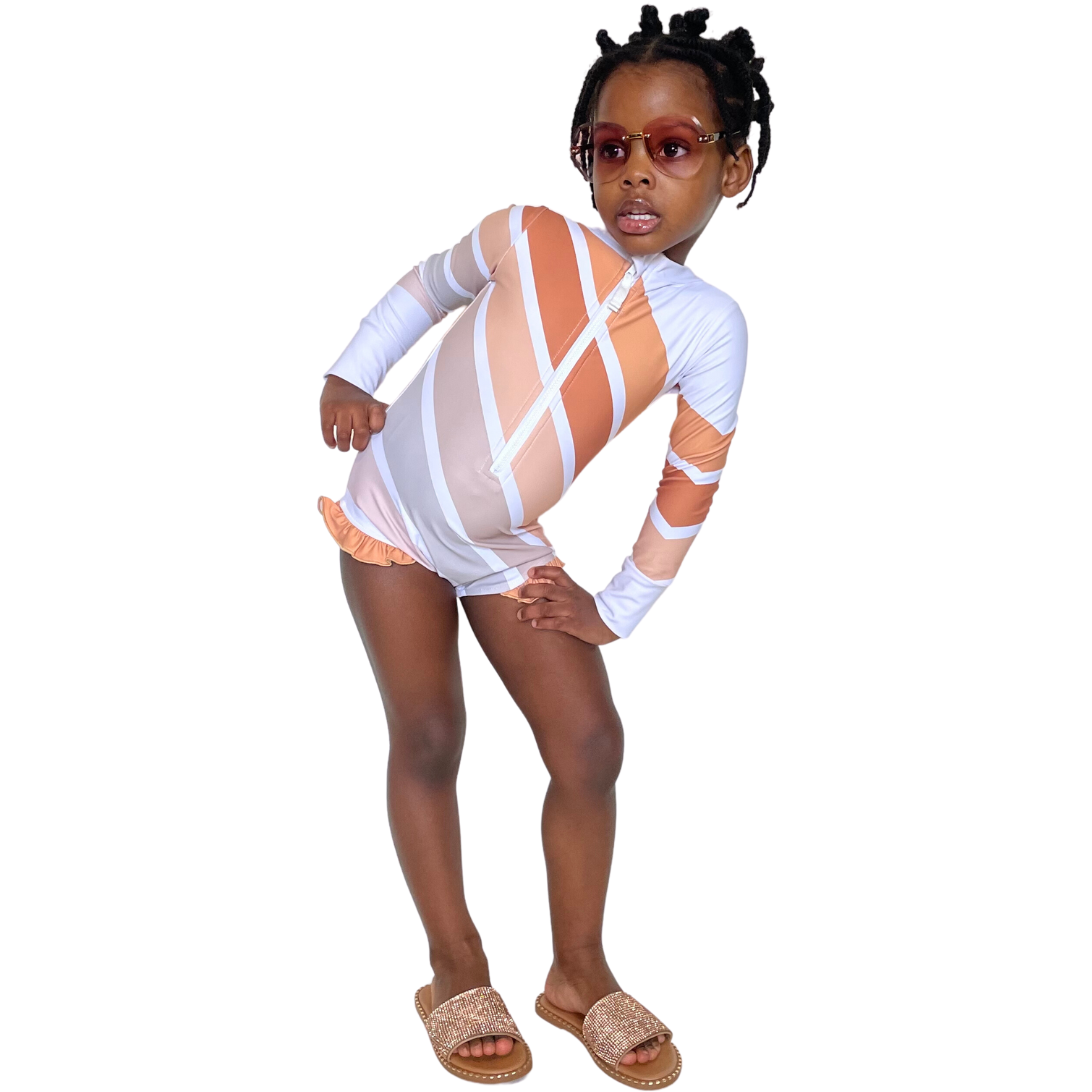 ALLEGRA ZIP SWIMSUIT - LIGHT PINK - ACE & JADE